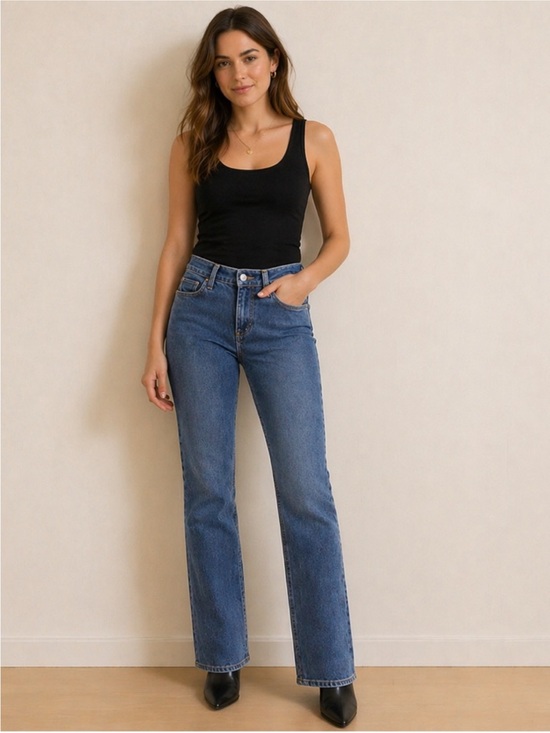 Banana Republic Denim - Banana Republic Mid-rise Straight Leg Jeans Womens 29 Medium Wash Raw Hem